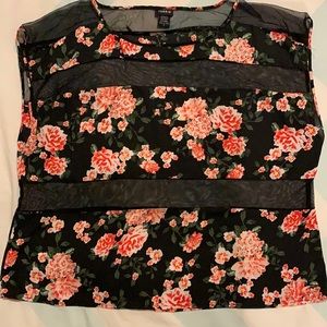FLORAL MESH PANEL TOP